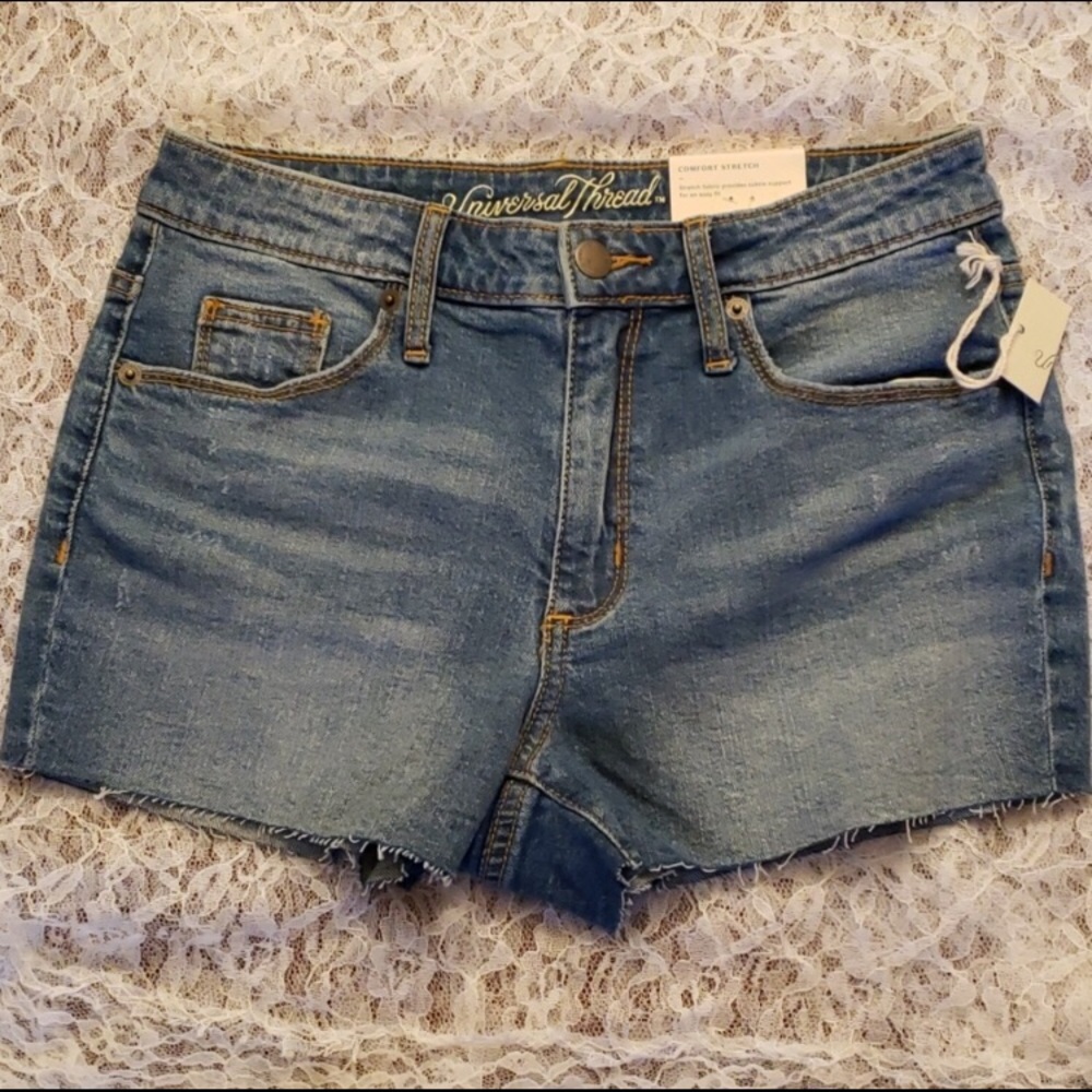 High rise jean shorts